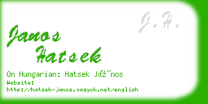 janos hatsek business card